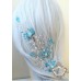 Комплект нежни кристални фуркети за коса в тюркоаз и бяло Turquoise Dreams by Rosie